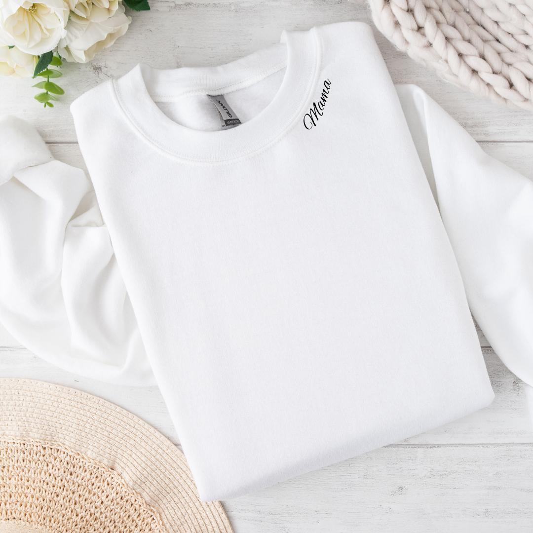 Personalized Mama Sweatshirt with Kid Names on Sleeve - The Ultimate Gift for Every Mom | Pretty Pink Laser Personalized Mama Sweatshirt with Kid Names on Sleeve|Mothers Day Gift|Birthday Gift for Mom|New Mom Gift|Minimalist Cool Mom Sweater anniversary gift,baby shower gift,cool mom sweater,first mothers day,gift for her,gift for mom,mama crewneck,mama shirt,mama sweatshirt,mom kids name sleeve,mothers day gift,new mom gift,new mom gifts customized for her, custom mama shirt,custom mom sweater