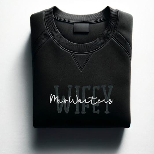 "Custom 'Wifey' Personalized Sweatshirt for Newlywed Bride