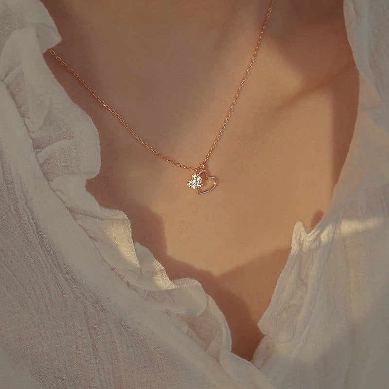 Heart-to-heart Love Necklace Women's Double Heart Dainty Custom Name Necklace Personalized Jewelry Gift for Her Elegant Anniversary Girlfriend Mom Gift