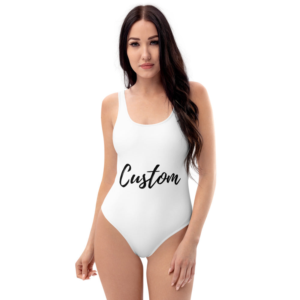custom swimsuits, personalized swimwear, custom bikinis, one-piece swimsuits, beachwear for women, pool party swimsuit, unique swimsuit design, swimsuit with name, bachelorette swimwear, honeymoon swimsuits, UV protection swimwear, flattering swimwear