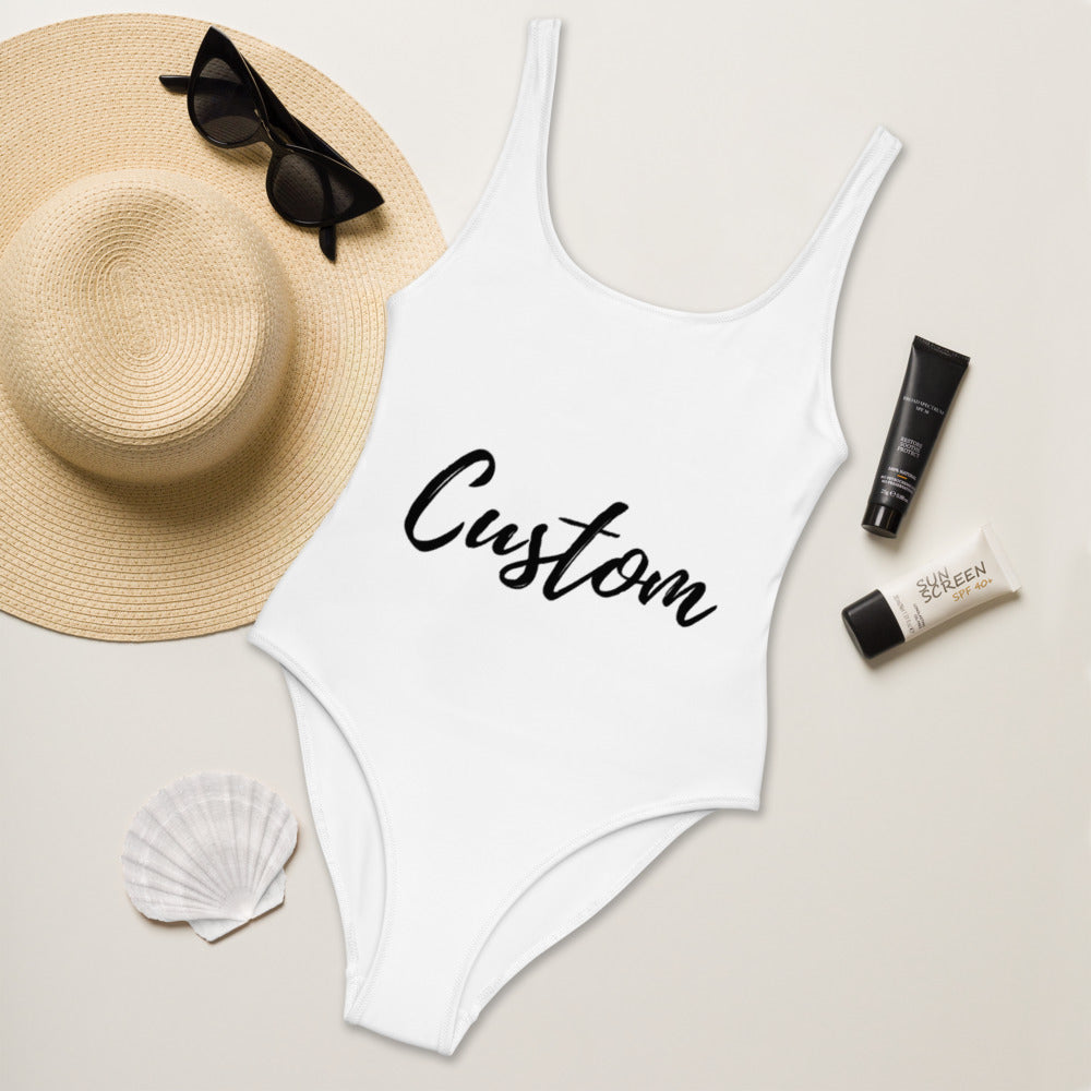custom swimsuits, personalized swimwear, custom bikinis, one-piece swimsuits, beachwear for women, pool party swimsuit, unique swimsuit design, swimsuit with name, bachelorette swimwear, honeymoon swimsuits, UV protection swimwear, flattering swimwear