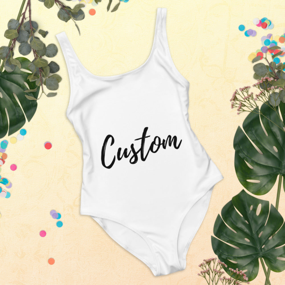 custom swimsuits, personalized swimwear, custom bikinis, one-piece swimsuits, beachwear for women, pool party swimsuit, unique swimsuit design, swimsuit with name, bachelorette swimwear, honeymoon swimsuits, UV protection swimwear, flattering swimwear