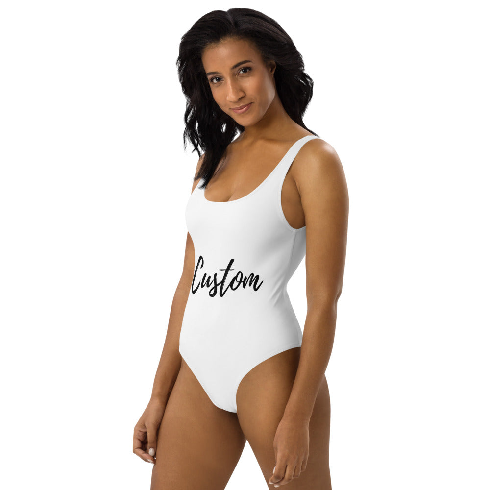 custom swimsuits, personalized swimwear, custom bikinis, one-piece swimsuits, beachwear for women, pool party swimsuit, unique swimsuit design, swimsuit with name, bachelorette swimwear, honeymoon swimsuits, UV protection swimwear, flattering swimwear