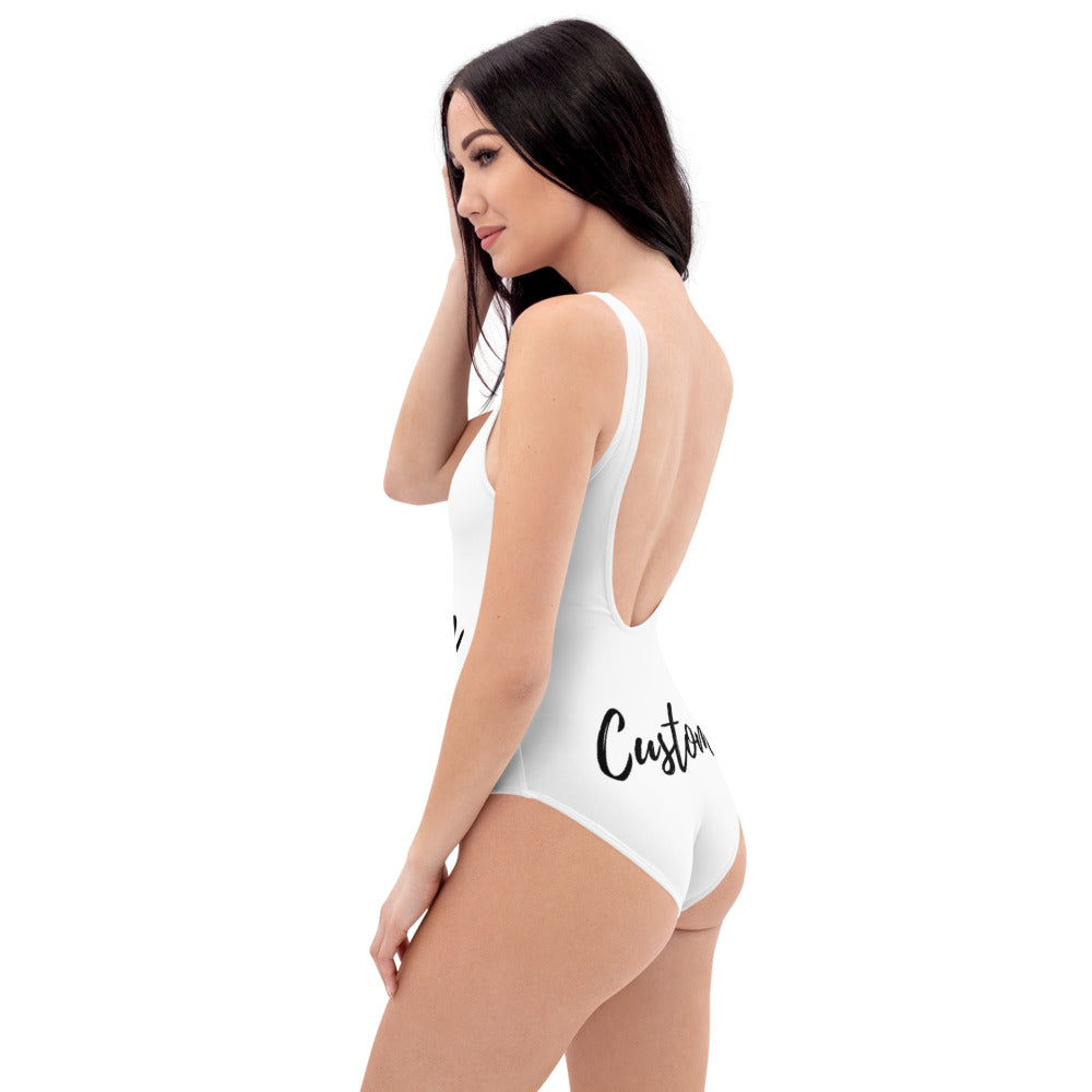 custom swimsuits, personalized swimwear, custom bikinis, one-piece swimsuits, beachwear for women, pool party swimsuit, unique swimsuit design, swimsuit with name, bachelorette swimwear, honeymoon swimsuits, UV protection swimwear, flattering swimwear