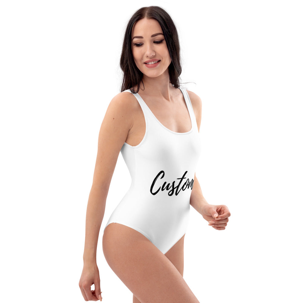 custom swimsuits, personalized swimwear, custom bikinis, one-piece swimsuits, beachwear for women, pool party swimsuit, unique swimsuit design, swimsuit with name, bachelorette swimwear, honeymoon swimsuits, UV protection swimwear, flattering swimwear
