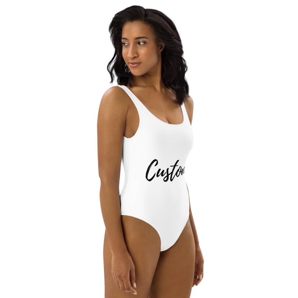 custom swimsuits, personalized swimwear, custom bikinis, one-piece swimsuits, beachwear for women, pool party swimsuit, unique swimsuit design, swimsuit with name, bachelorette swimwear, honeymoon swimsuits, UV protection swimwear, flattering swimwear