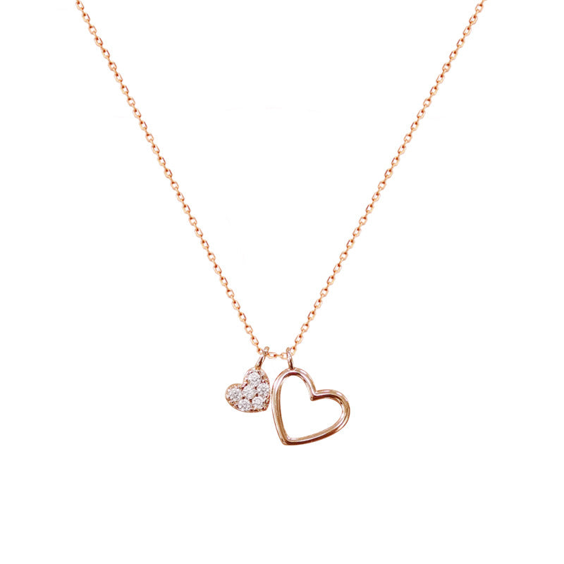 Heart-to-heart Love Necklace Women's Double Heart Dainty Custom Name Necklace Personalized Jewelry Gift for Her Elegant Anniversary Girlfriend Mom Gift