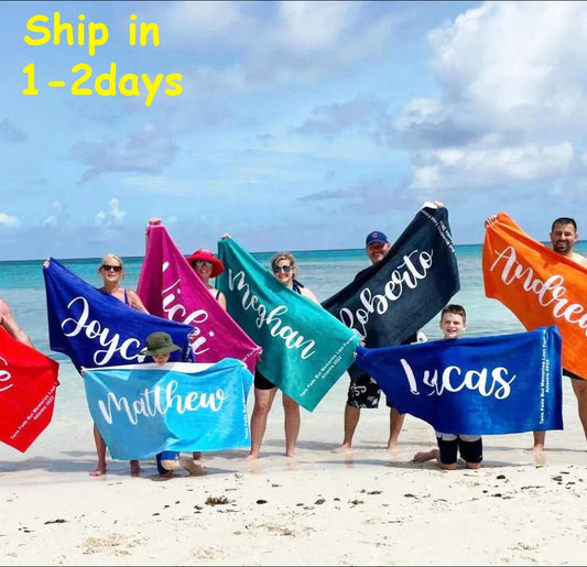 Personalized Beach Towels for Every Occasion - Custom Name & Monogrammed Gifts for Bachelorette, Birthdays, Couples, and Summer Getaways