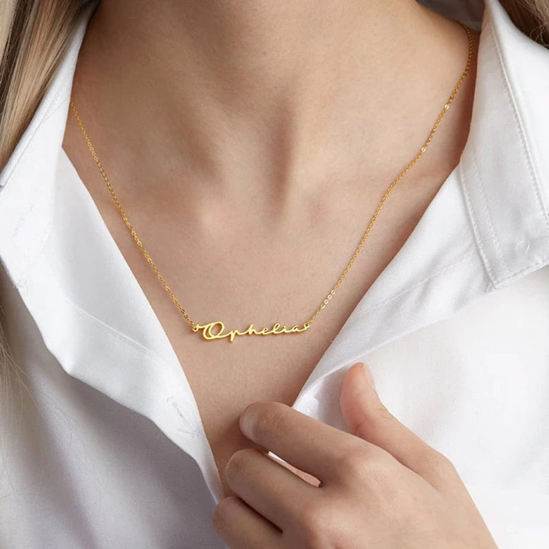Women'S Fashion PeName Necklace Gold, Nameplate Necklace 14k Solid Gold, Custom Name Jewelry, Gold Filled Name, Mama Necklace, Personalized Name Jewelry,custom name necklace,dainty name necklace,gift for mom,gold name necklace,mama necklace,name necklace,name necklace gold,name plate necklace,nameplate necklace,necklaces,necklace with name,script name necklace,solid gold necklace