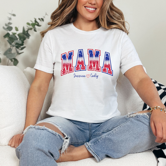 4th of July shirt, Independence Day tee, Custom Mama T-shirt, USA logo shirt, USA comfort color, Retro USA tshirt, Big USA shirt, Comfort Colors USA, USA retro shirt, USA T-shirt, Personalized Mom Tee, Kids Name Shirt, Patriotic Family Tee