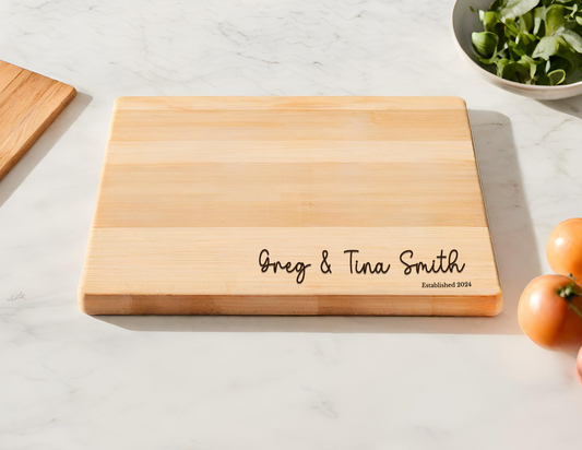 Personalized Cutting Board Wedding Gift Bamboo Charcuterie Board Unique Valentines Day Gift Bridal Shower Engraved Engagement Present