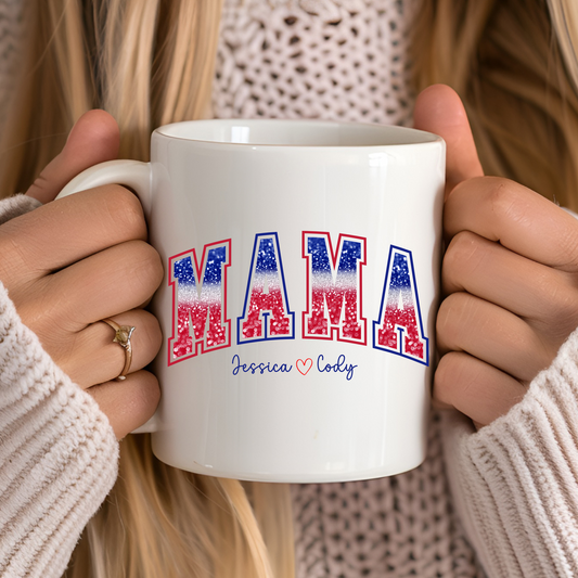 4th of July mug, Personalized Mom Mug, USA retro comfort, Patriotic coffee cup, Custom USA mug, Kids name mug, Independence Day cup, USA logo mug, American pride mug, Custom patriotic mug, Family name mug, Moms American mug, Celebrate USA mug