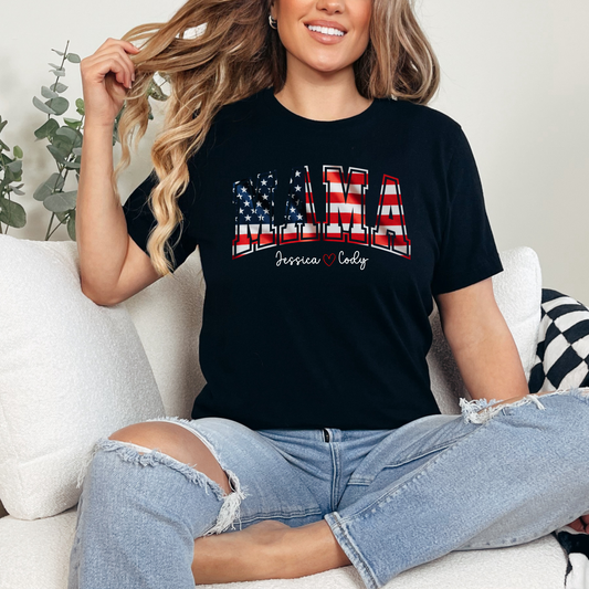 4th of July shirt, Independence Day tee, Custom Mama T-shirt, USA logo shirt, USA comfort color, Retro USA tshirt, Big USA shirt, Comfort Colors USA, USA retro shirt, USA T-shirt, Personalized Mom Tee, Kids Name Shirt, Patriotic Family Tee