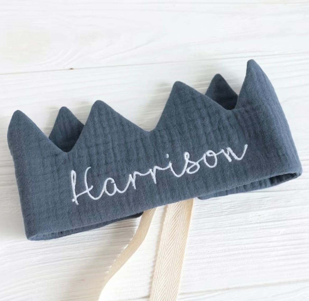 Personalized Newborn Soft Crown custom emboridery