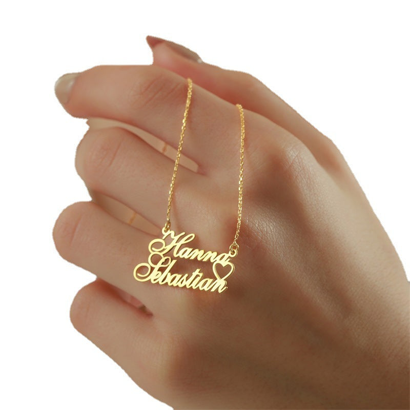 Custom Double Name Necklace Dainty