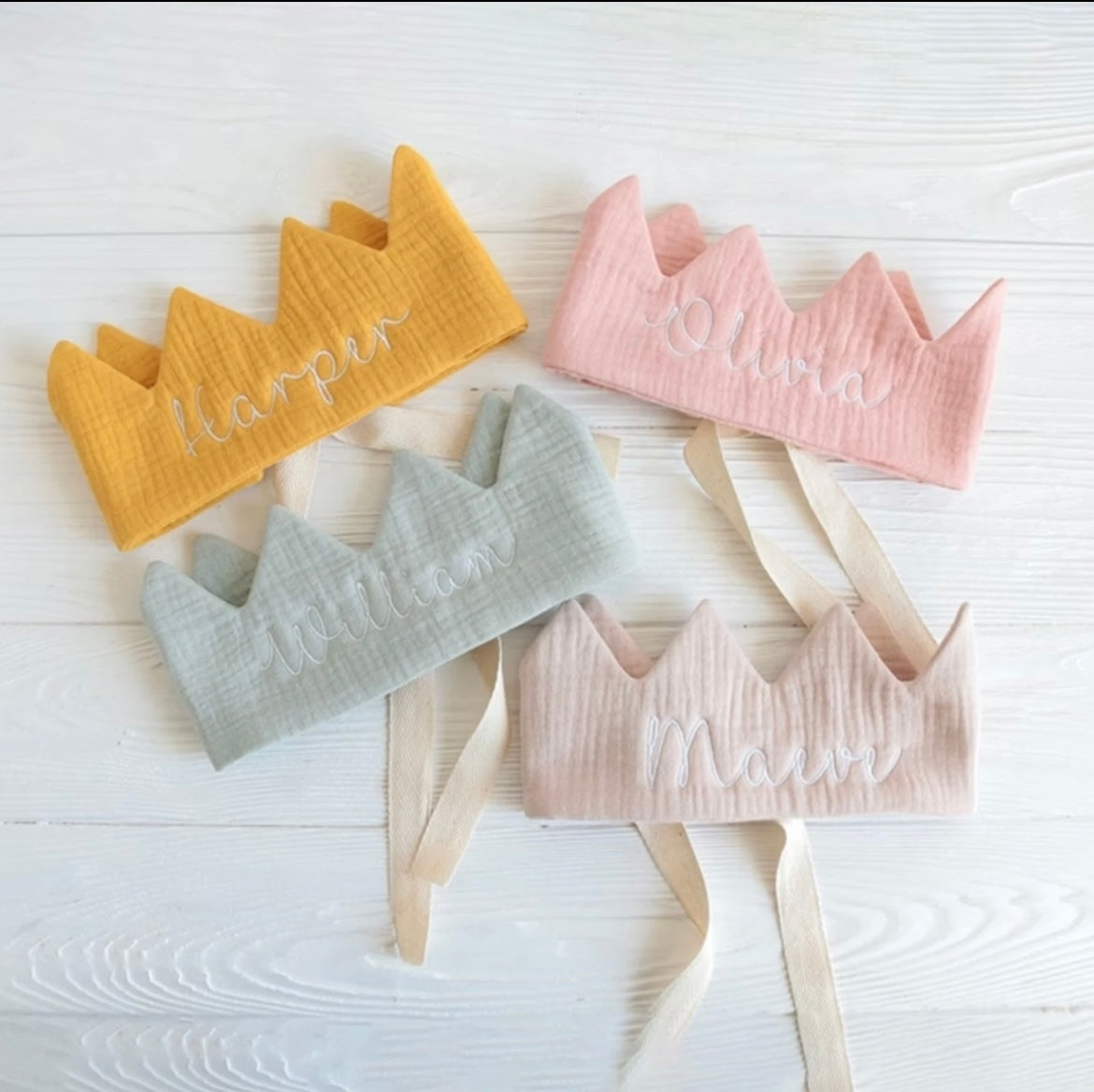 Personalized Newborn Soft Crown custom emboridery