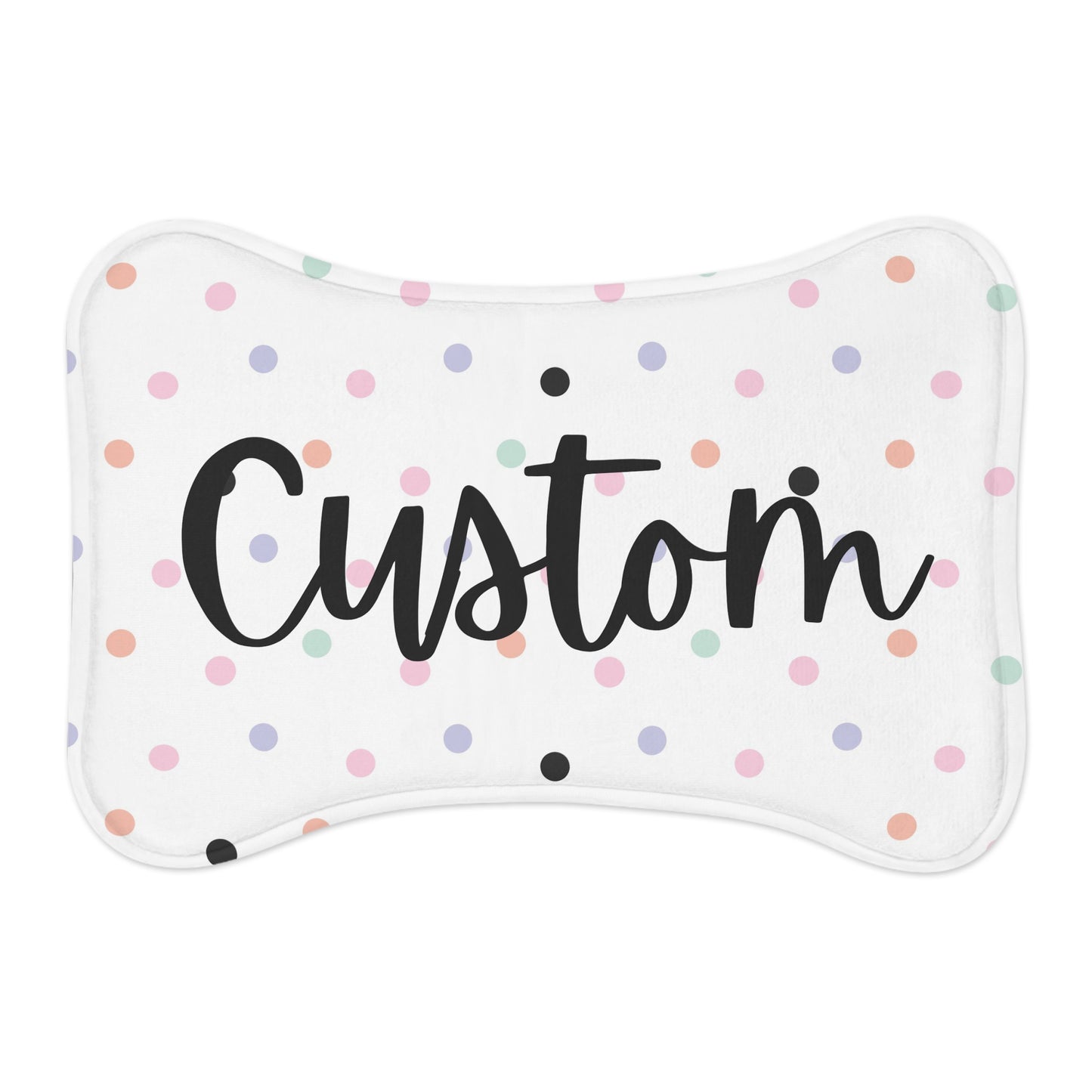 Custom Name Pet Feeding Mat - Personalized Plush Blanket for Dogs Cats, Ideal New Puppy or Baby Shower Gift, Soft & Durable Pet Accessory