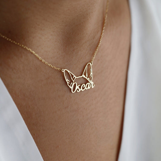 Dog Name Necklace | Personalized Dog Ears Necklace | Custom Pet Jewelry | Pet Name Necklace | Pet Memorial Gift, Gift for Her,Christmas Gift custom dog pendant,dog ear necklace,dog ears necklace,dog memorial gift,dog mom necklace,dog name necklace,gift for her,handmade jewelry,name necklace,personalized gift,pet jewelry,pet lover gift,pet memorial gift