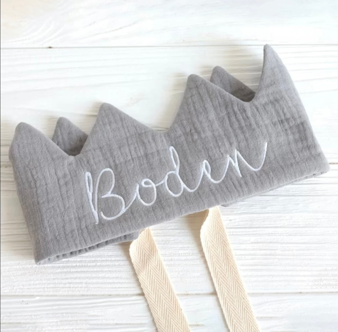 Personalized Newborn Soft Crown custom emboridery