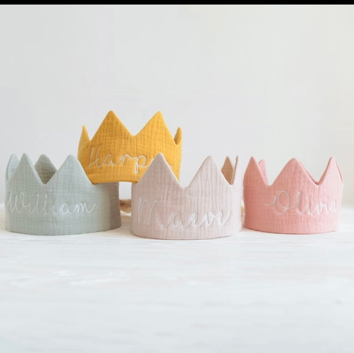 Personalized Newborn Soft Crown custom emboridery