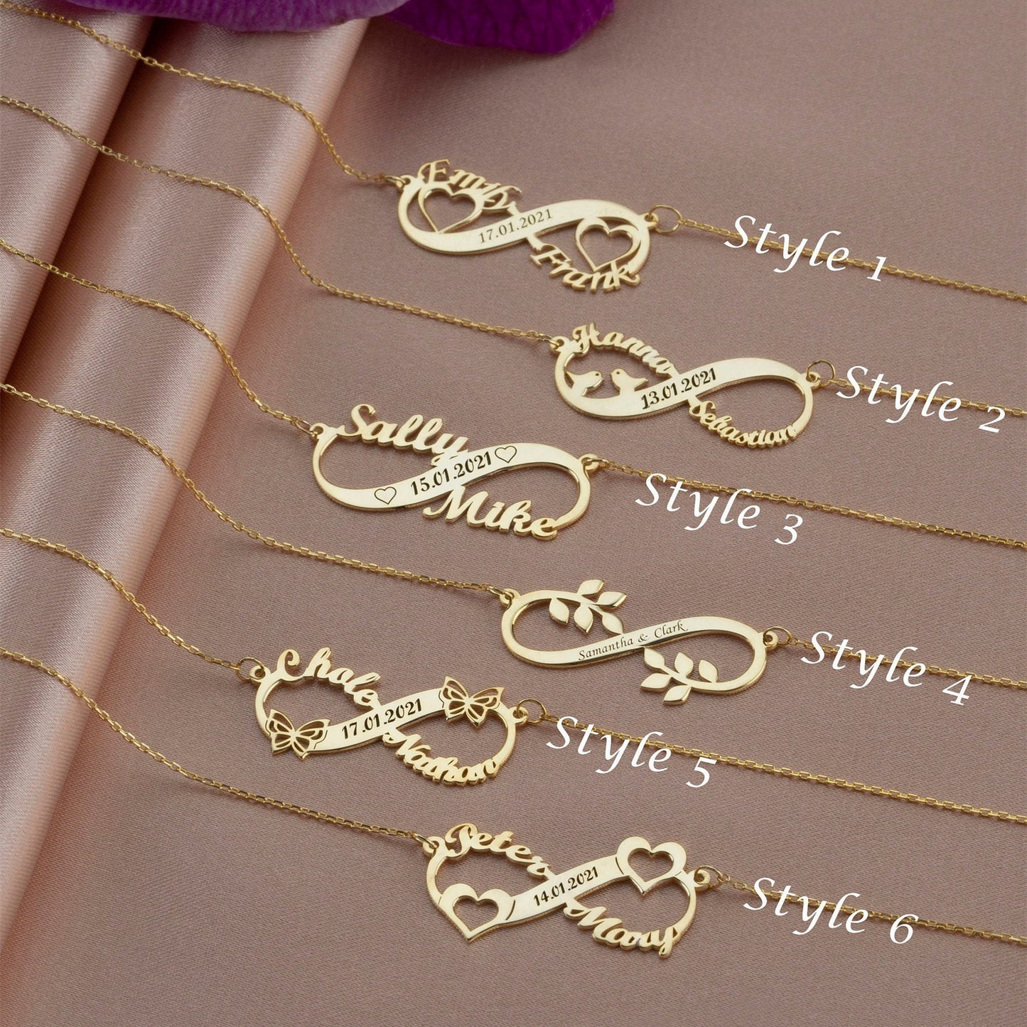 Custom Multi-name English Letter Necklace Laser Lettering