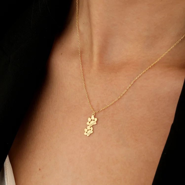 Fashion Simple Pet Footprint Necklace